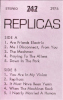 Tubeway Army - Replicas Saudi Arabia cassette inside cover